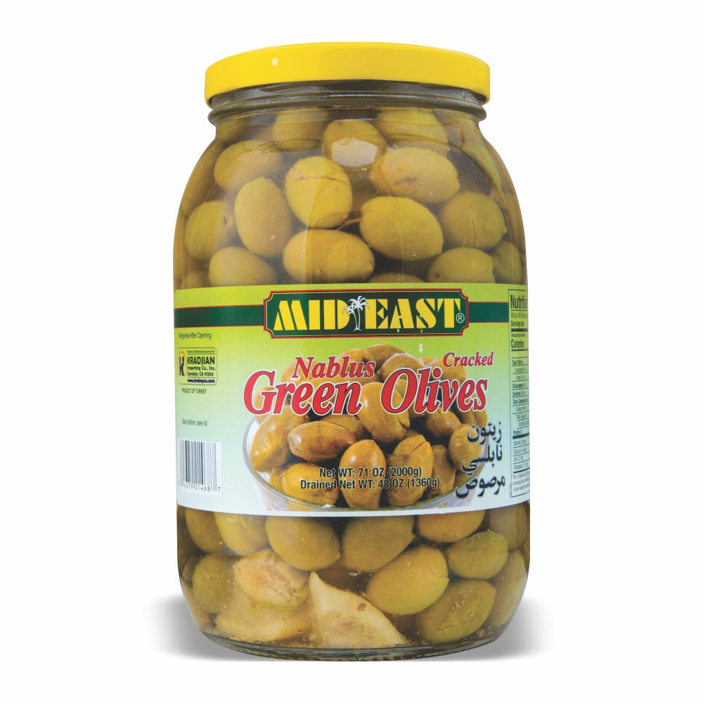 Mideast Nablus Green Olives 2000g
