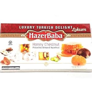 HazerBaba Turkish Delight with Honey Chestnut, Pistachio 454g