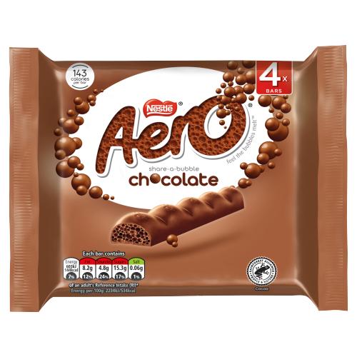 Aero Milk Chocolate 4 Bars- 108g