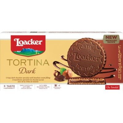 Loacker Tortina Dark Chocolate Hazelnut Wafer 125g