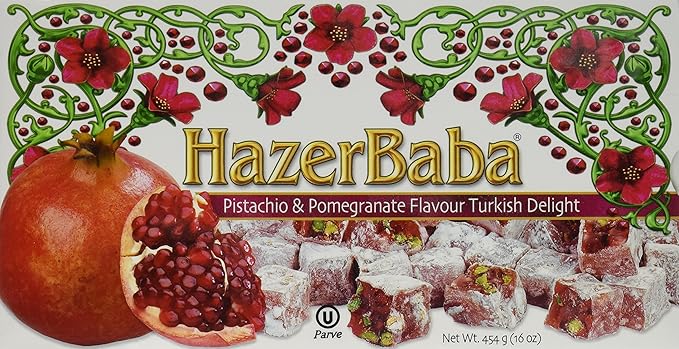 HazerBaba Pistachio & Pomegranate Turkish Delight, 454g