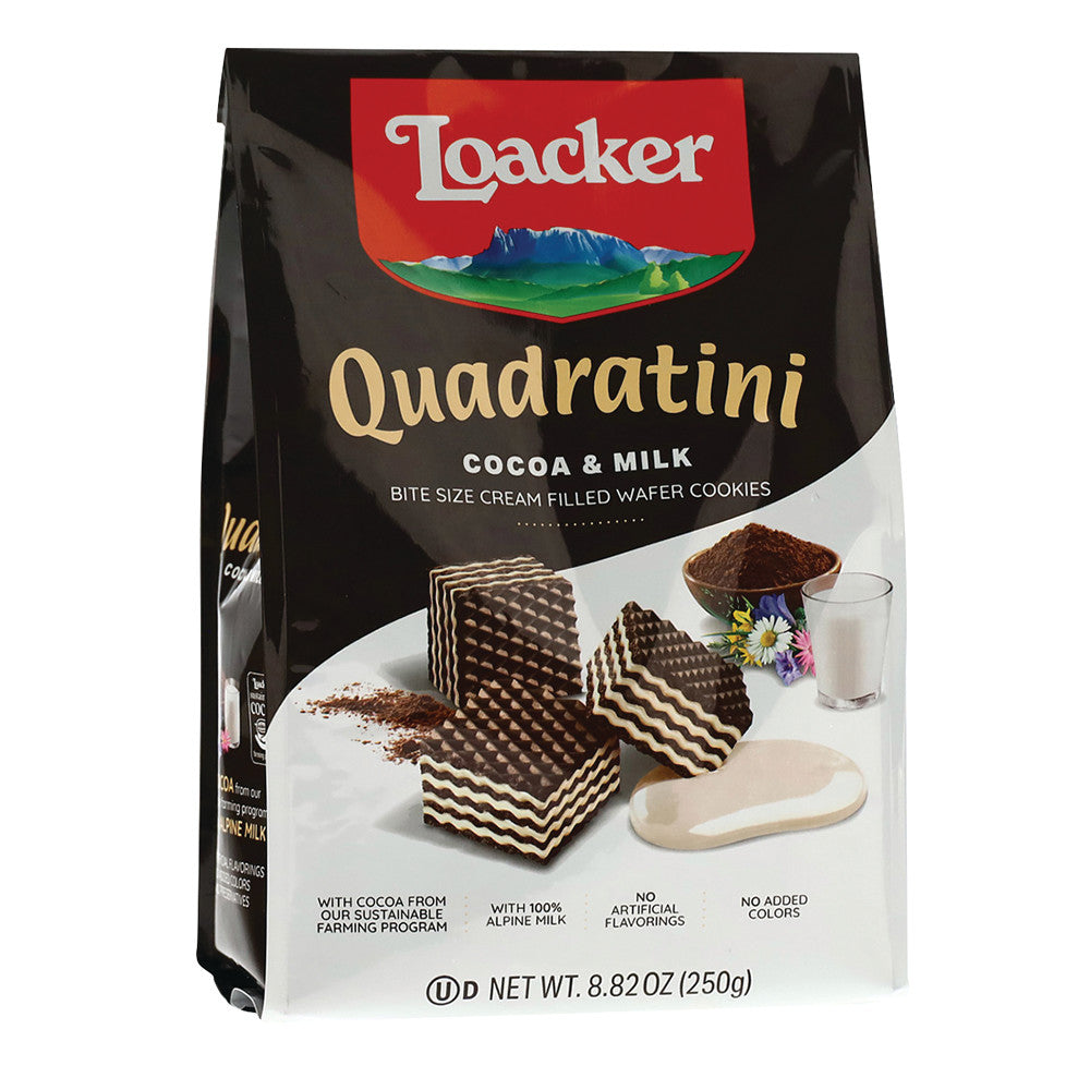 Loacker Quadratini Cocoa & Milk 250g Bag