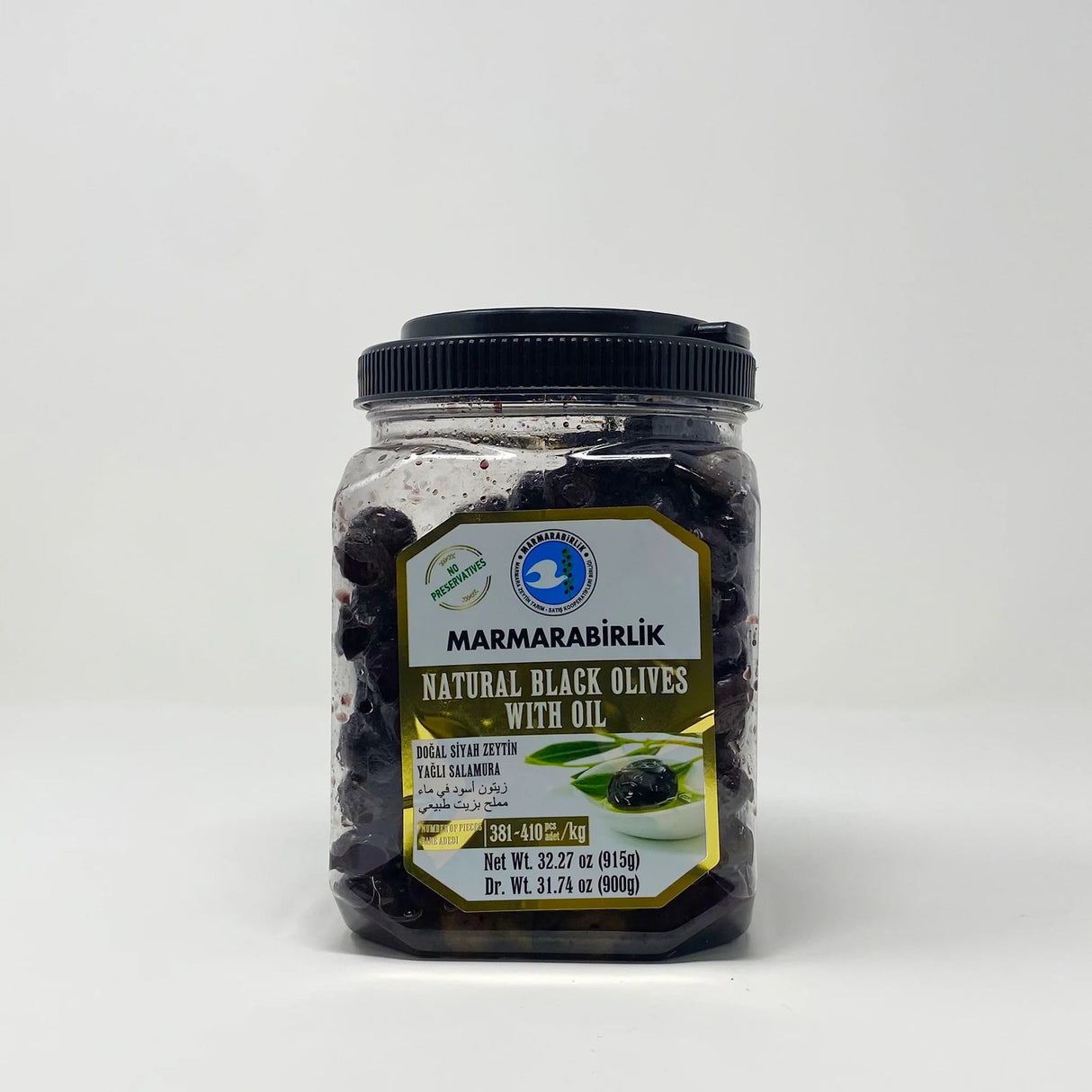 Marmarabirlik Black Dried Olives w Oil 915g