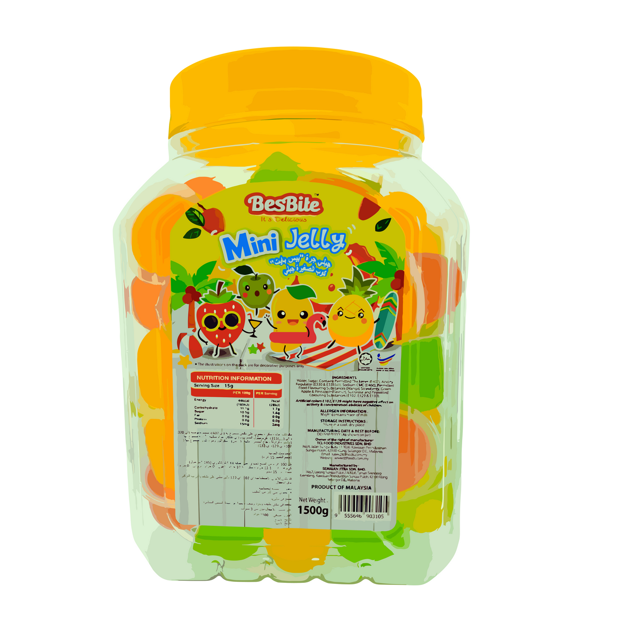 Halal Besbite Mini Jelly Cup 1500g
