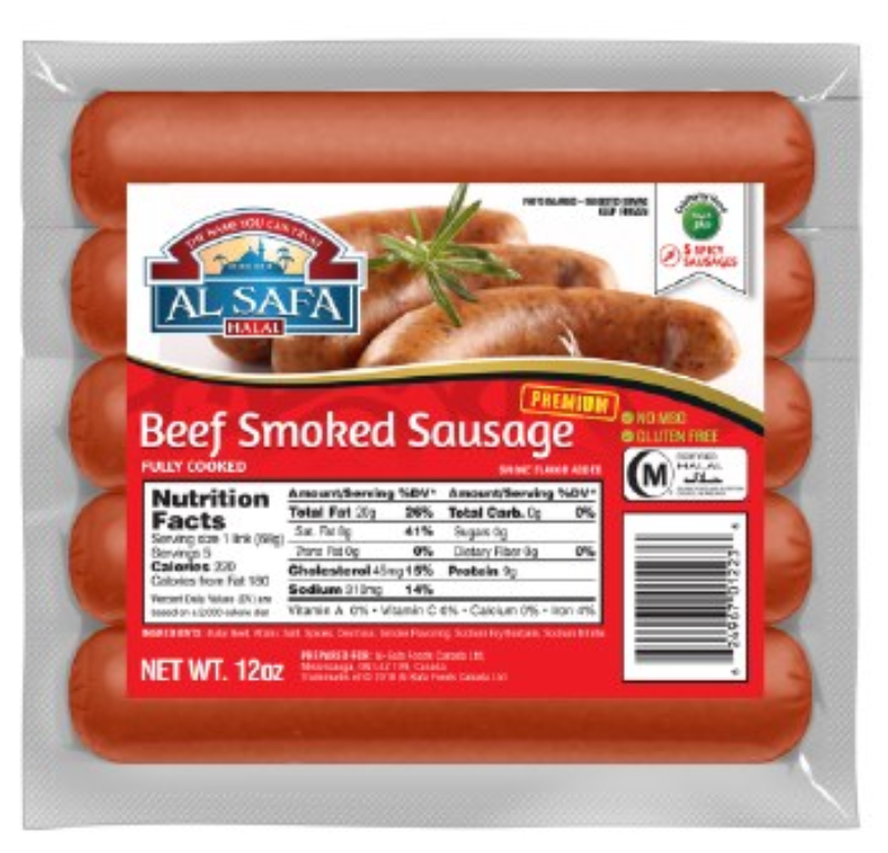 Alsafa beef smoked sausage halal 12oz