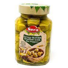 Sera Green Olives w Hot Peppers 24.69oz