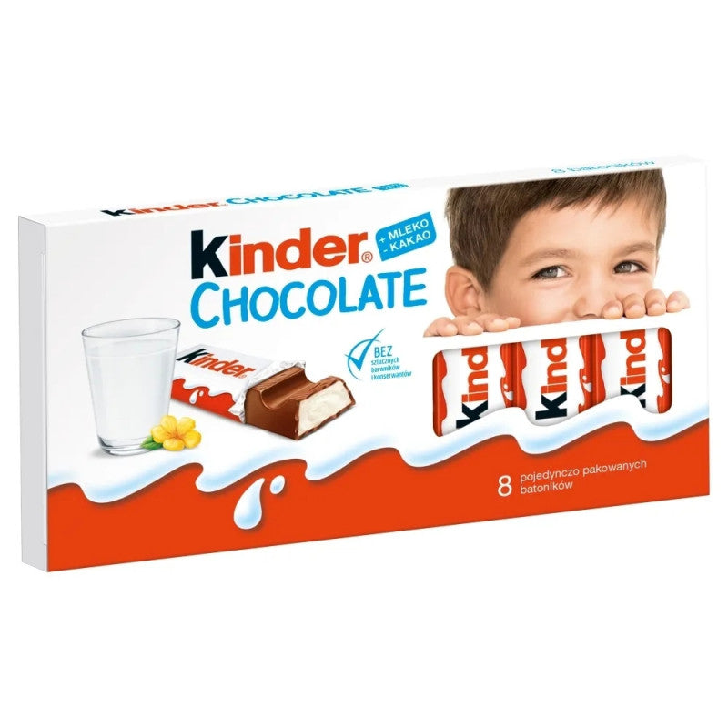 Kinder Chocolate Bars 8pc 100g