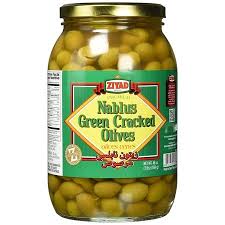 Ziyad Nablus Green Cracked Olives 3lb