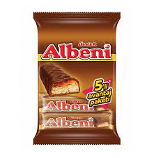 Albeni Milk & Carmel Chocolate Coated Bar 5 Pack