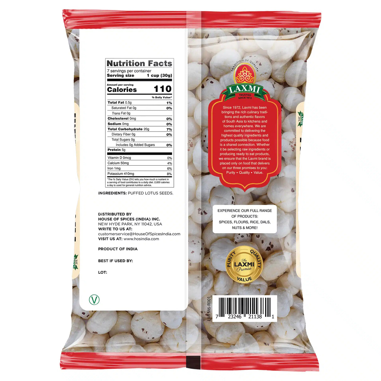 Laxmi Phool Makhana - Puffed Lotus Seeds - 200 Grams