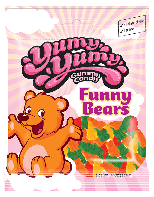 Yumy Yumy Funny Bears Gummy Candy - 4oz. Bag