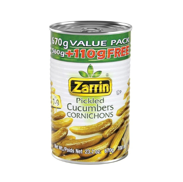 Zarrin Pickled Cucumbers 670g Can