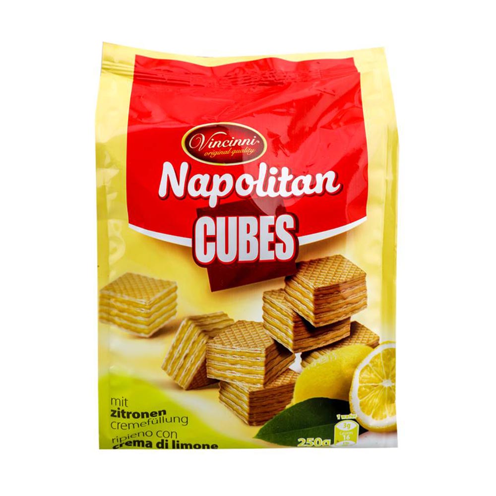 Vincinni Napolitan Cubes Lemon Wafers 250g