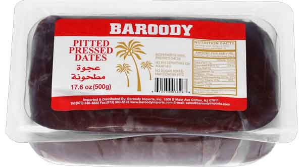 Baroody Pitted Pressed Baking Dates 500g