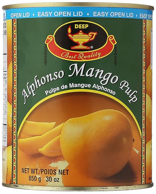 Deep Alphonso Mango Pulp, 850 Grams(gm) Tin