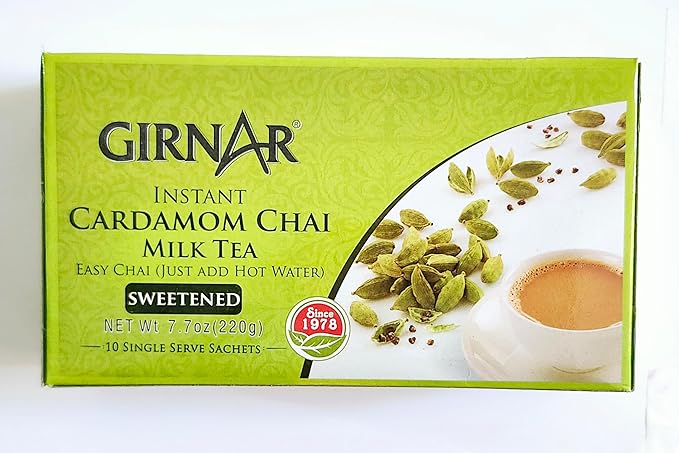 Girnar Instant Chai/Tea Premix With Cardamom, 10pk- 200g