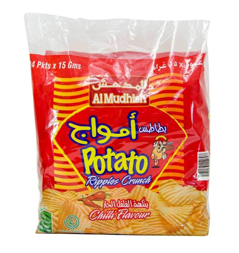 Almudhish Chili Potato Chips 24pkx15g