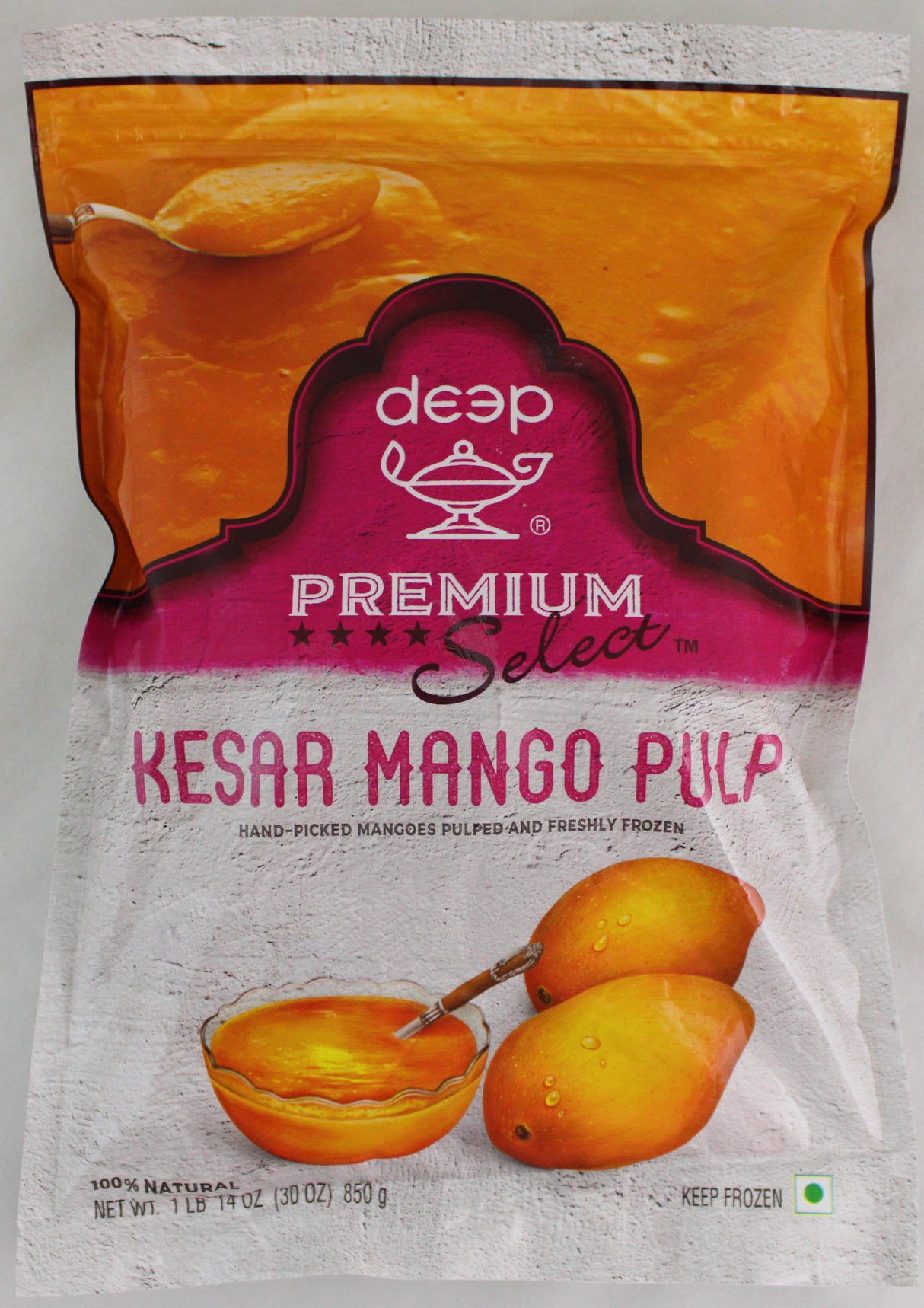 Deep Frozen Kesar Mango Pulp - 850 GM