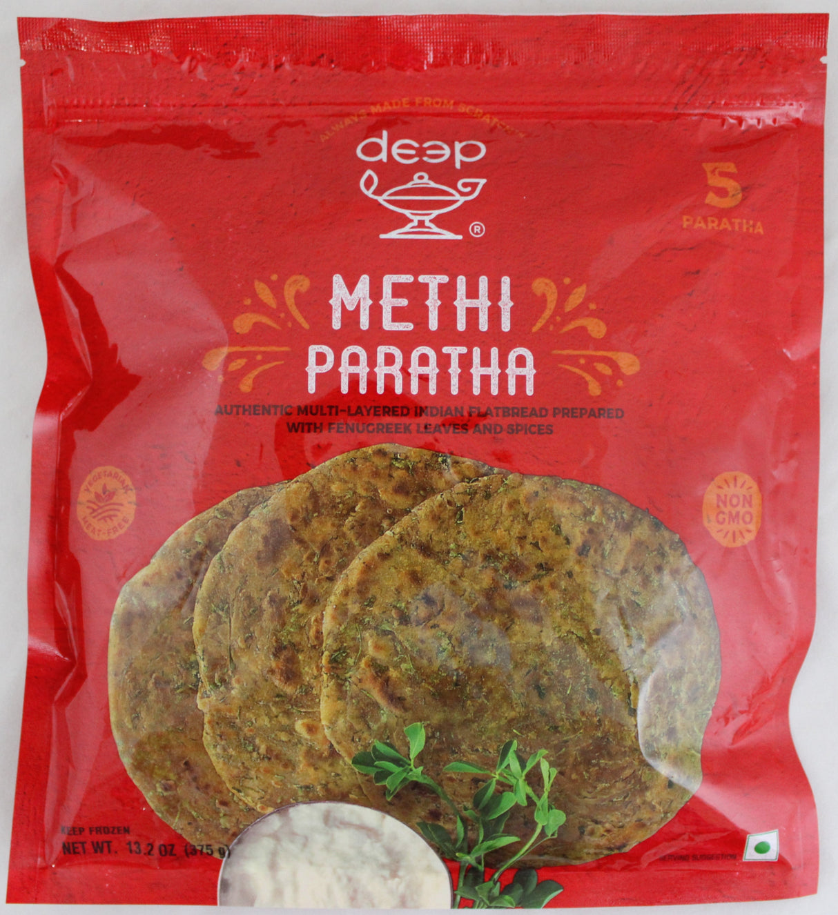 Deep Frozen Paratha Methi 5Pcs- 375g