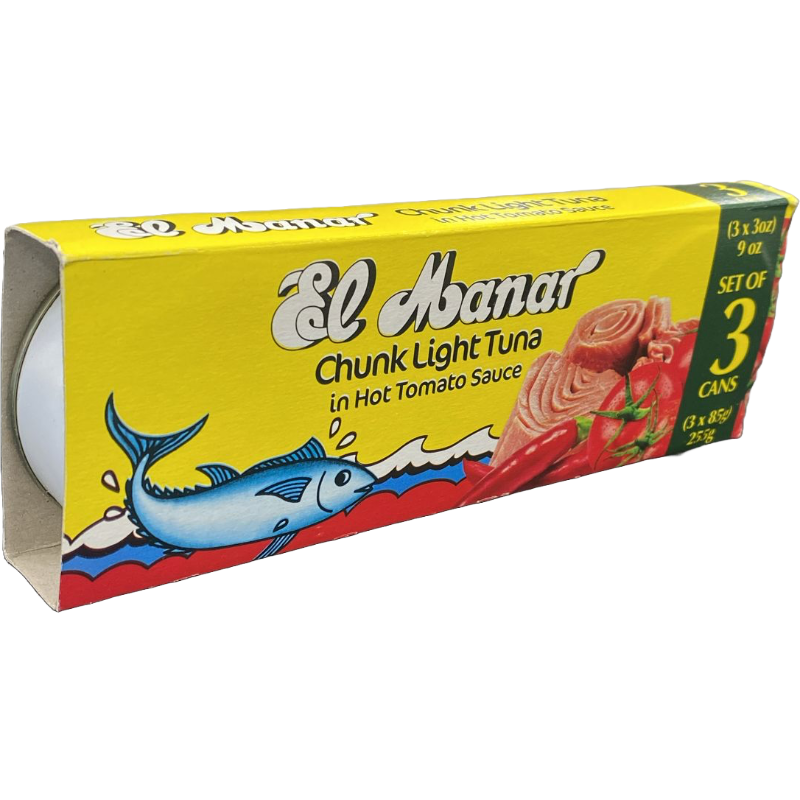 El Manar Chunk Light Tuna in Hot Tomato Sauce 3pk- 85gr