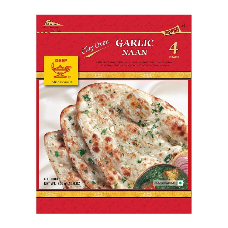 Deep Garlic Naan, 4 Pieces, 300 g