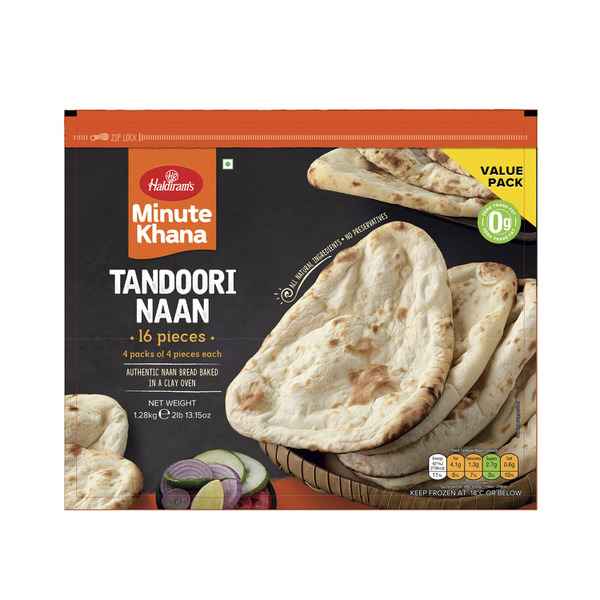 Haldiram's Tandoori Naan 16pc (1.28kg) FP