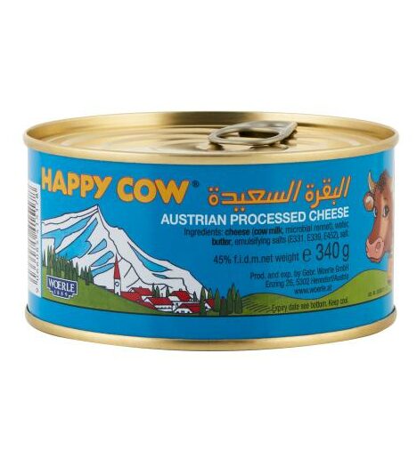 Happy Cow Cheddar Cheese in Tin 340g