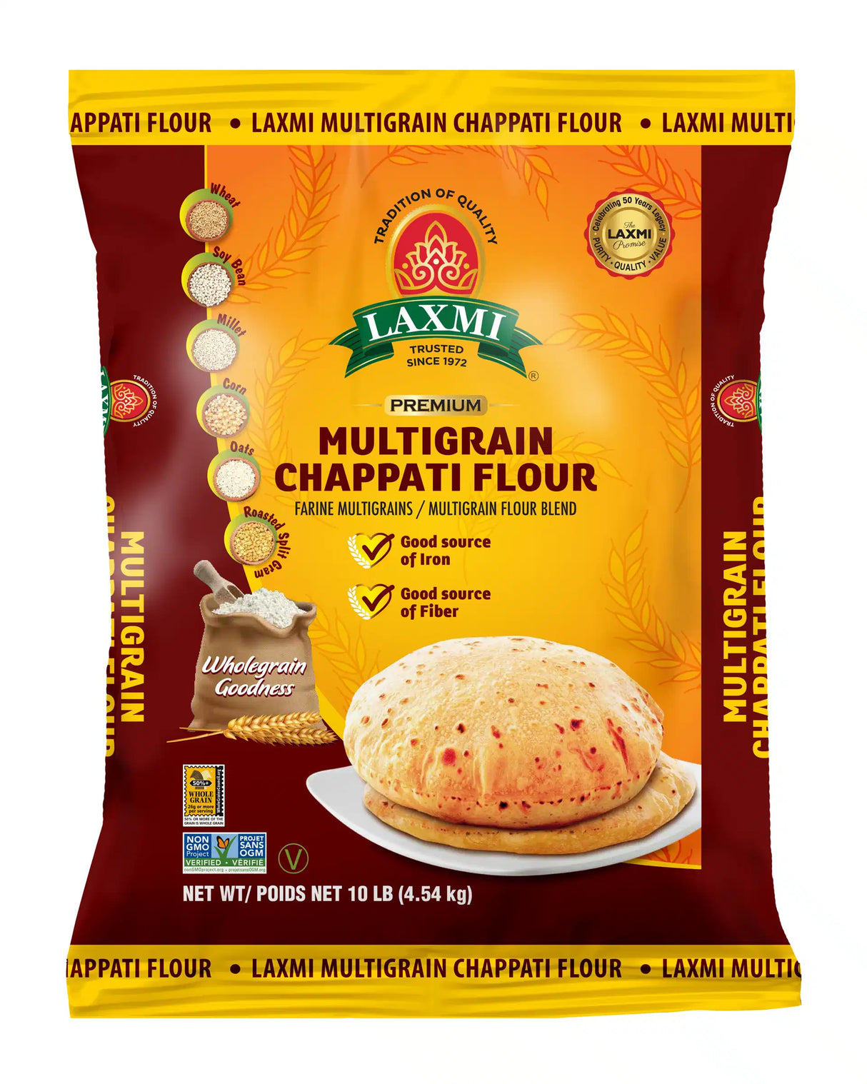 Laxmi Multigrain Chapati Flour, 10 Lb