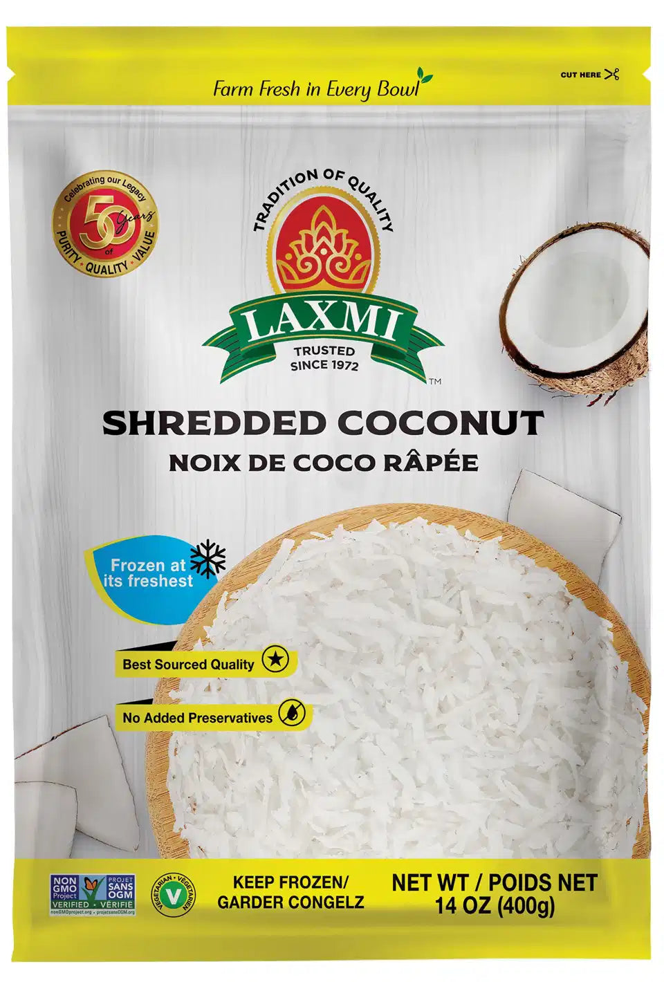 Laxmi Frozen Shredded Coconut 400g