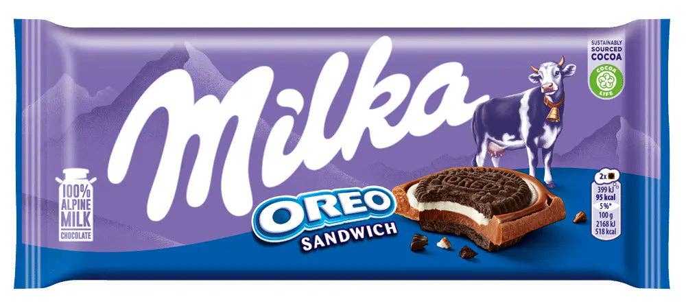 Milka Oreo Chocolate Sandwich Bar 92g