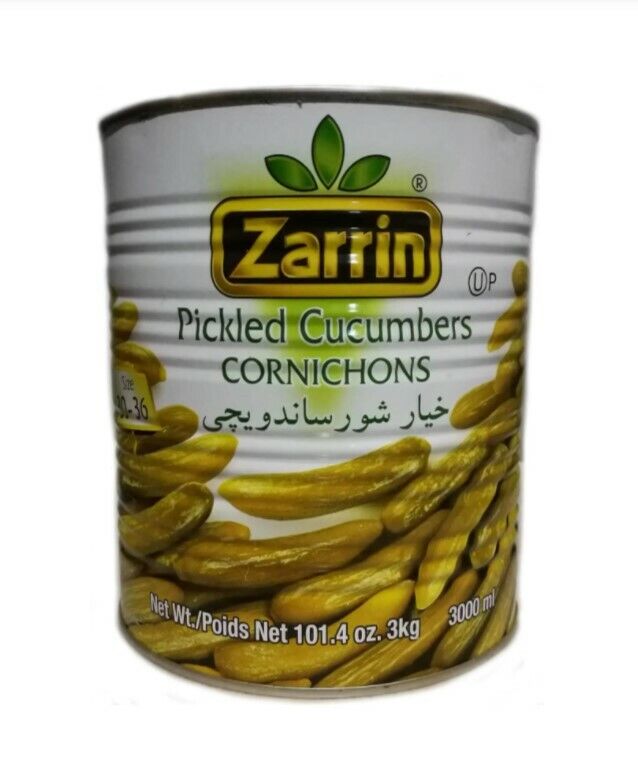 Zarrin Pickled Cucumbers Cornichons, 101.4 oz